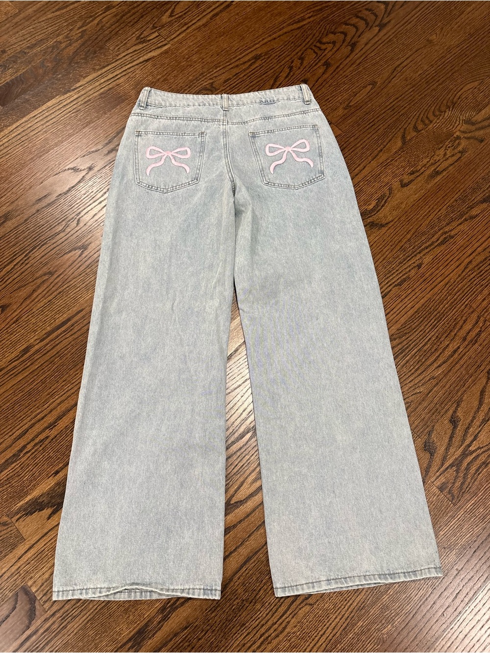 Pink bow jeans